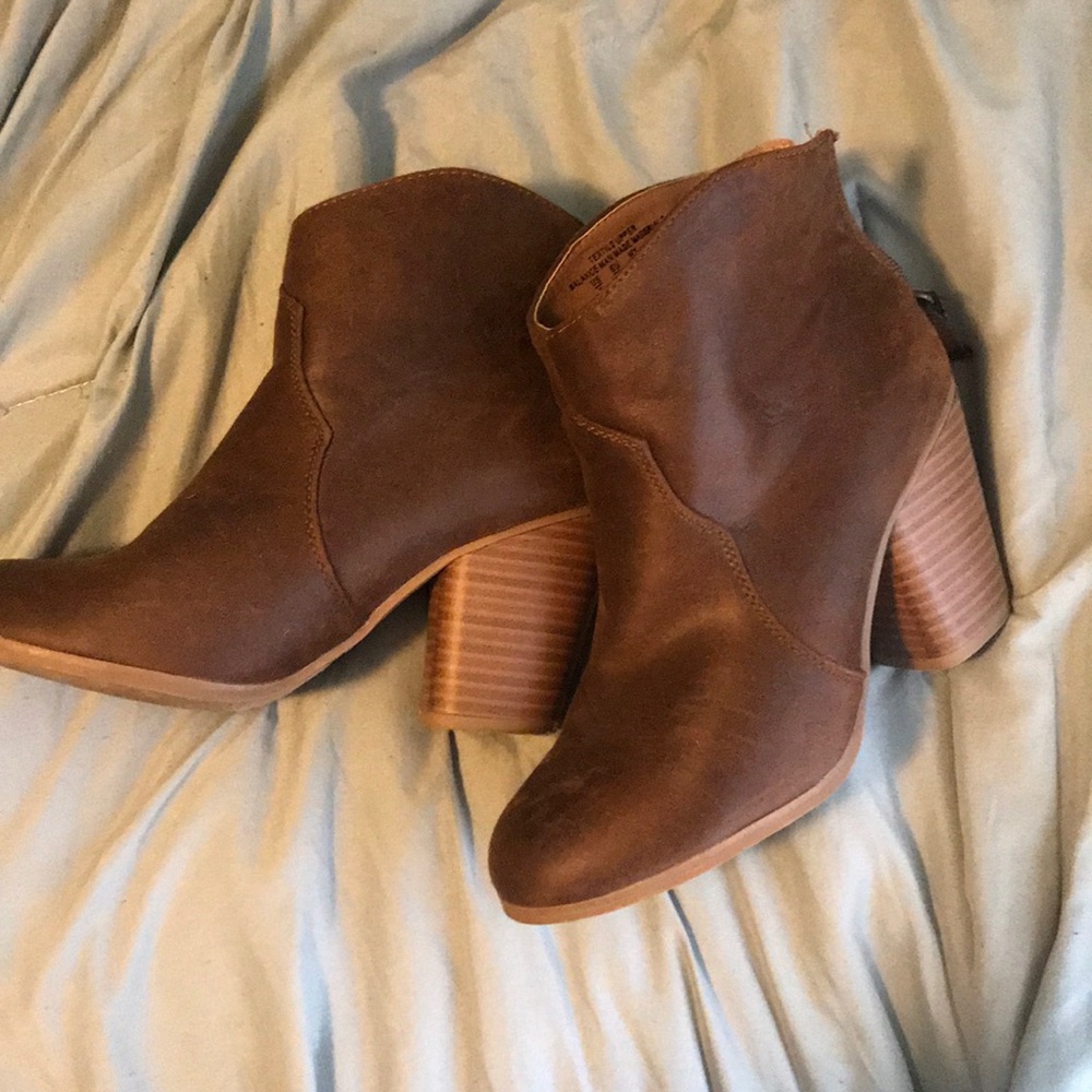 Brown booties.